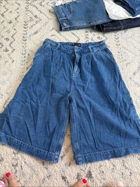ASOS Blue Denim Culotte Shorts